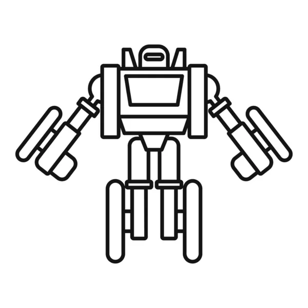 Futuristische robot transformator icoon, outline stijl — Stockvector