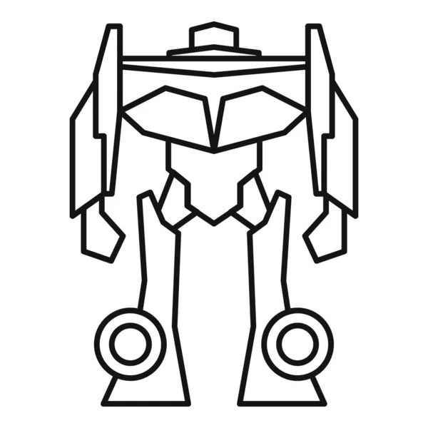 Fear robot transformer icon, outline style — Stock Vector