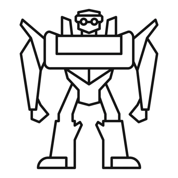 Toy robot transformer icon, outline style — Stock Vector