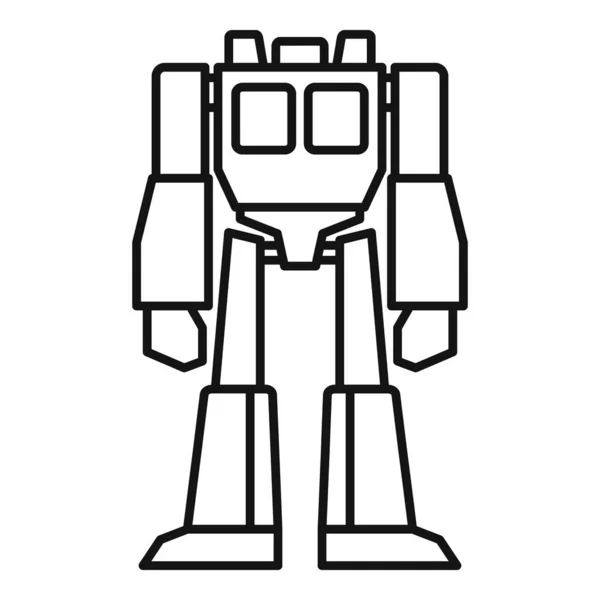 Icono del transformador del robot de la rueda, estilo del contorno — Vector de stock