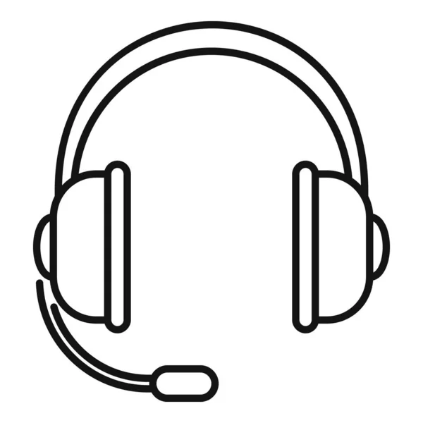 Kunden-Headset-Symbol, Outline-Stil — Stockvektor