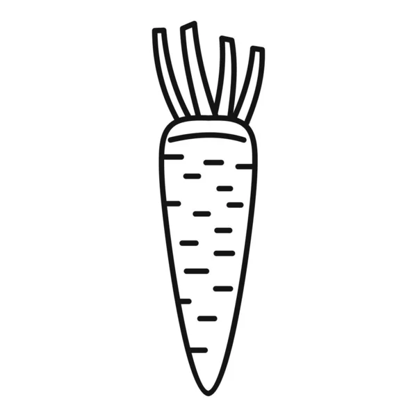Icône carotte vitaminée, style contour — Image vectorielle