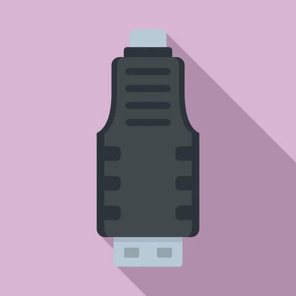 마이크 로 USB 어댑터 아이콘, 플랫 스타일 — 스톡 벡터