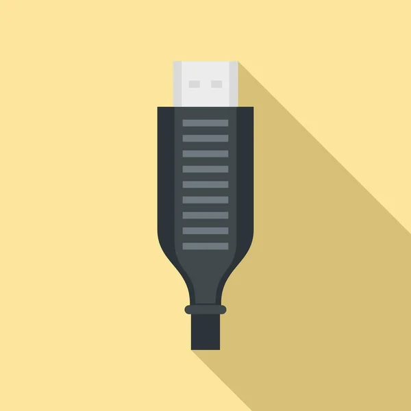 Icono de cable adaptador, estilo plano — Vector de stock