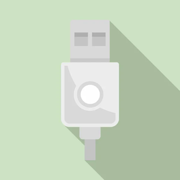 Icône de câble USB moderne, style plat — Image vectorielle