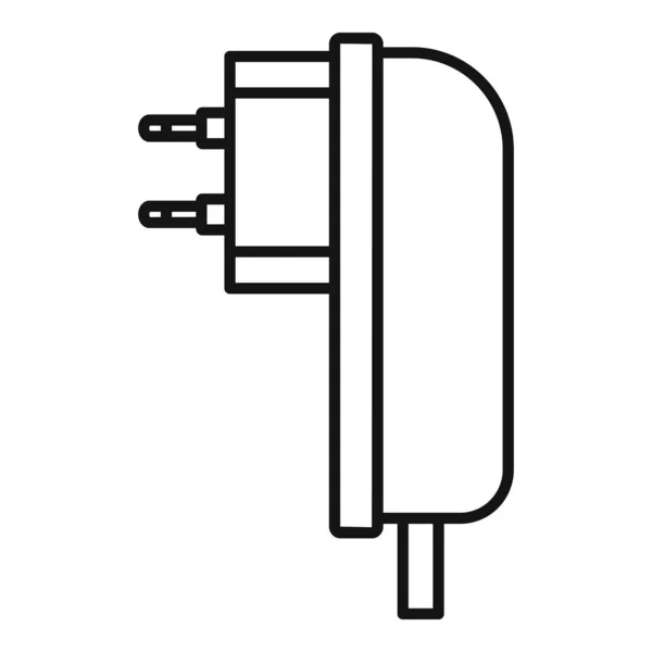 Icona dell'adattatore elettrico della spina, stile del profilo — Vettoriale Stock