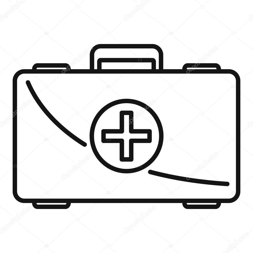 First aid kit icon, outline style