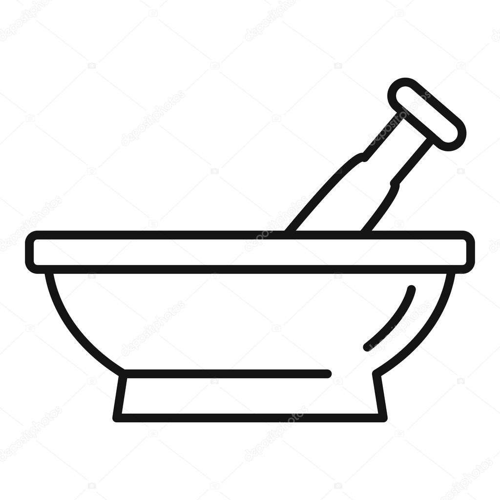 Pharmacist bowl icon, outline style