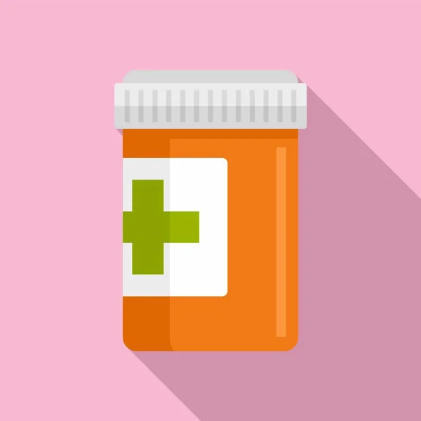 Pills jar ikon, lapos stílusban — Stock Vector