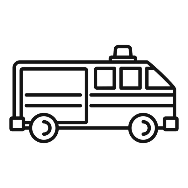 Ambulance car icon, outline style — Stock Vector
