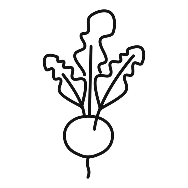 Icône de betterave végétalienne, style contour — Image vectorielle
