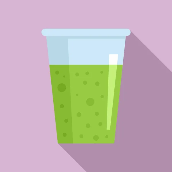 Icône en verre de jus de céleri, style plat — Image vectorielle