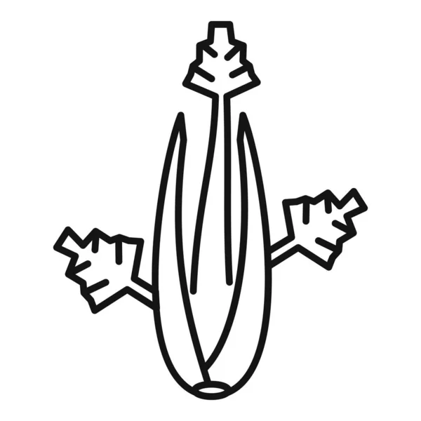 Ikona Celery listy, styl osnovy — Stockový vektor