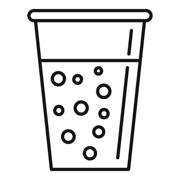 Icono de vidrio de jugo de apio, estilo de esquema — Vector de stock