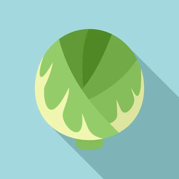 Icône plante de chou, style plat — Image vectorielle