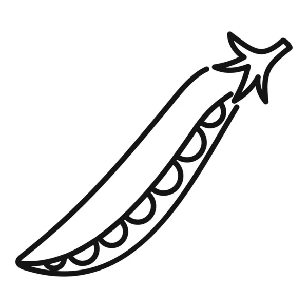 Icono de semilla de guisante, estilo de esquema — Vector de stock