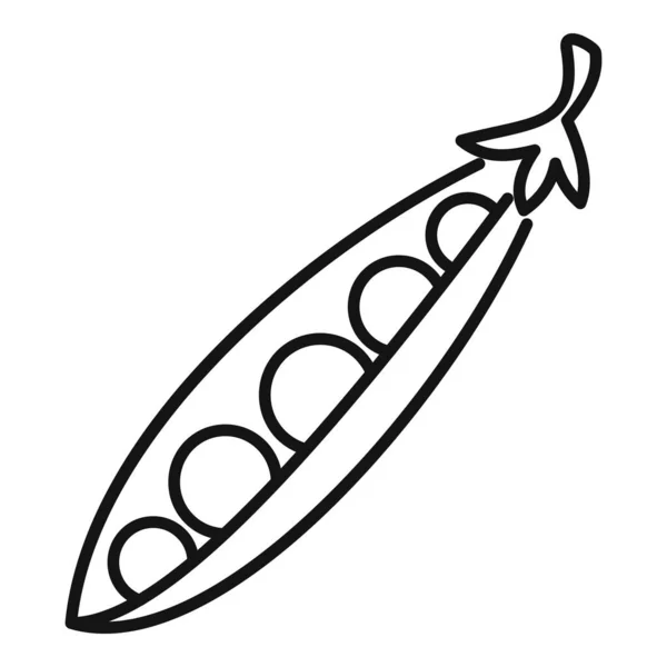 Icono de guisantes de granja, estilo contorno — Vector de stock