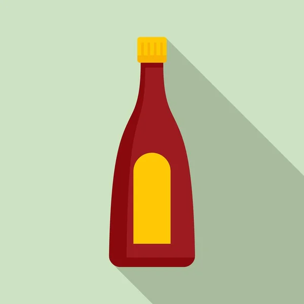 Icono de la botella de ketchup, estilo plano — Vector de stock