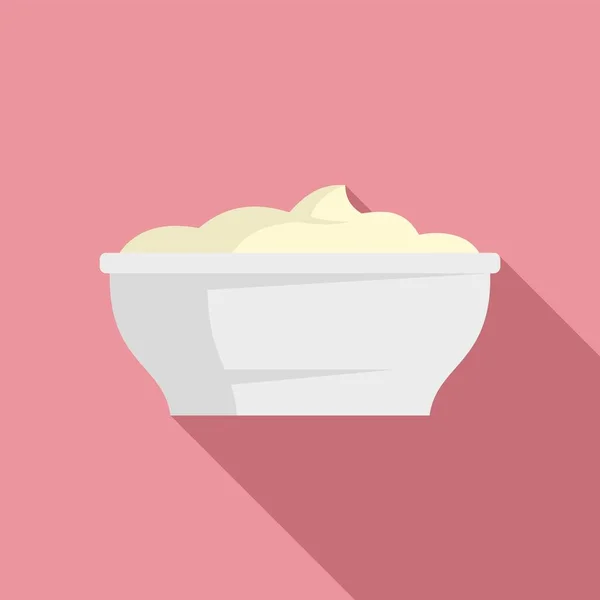 Mayonnaise bowl icon, flat style — Stock Vector