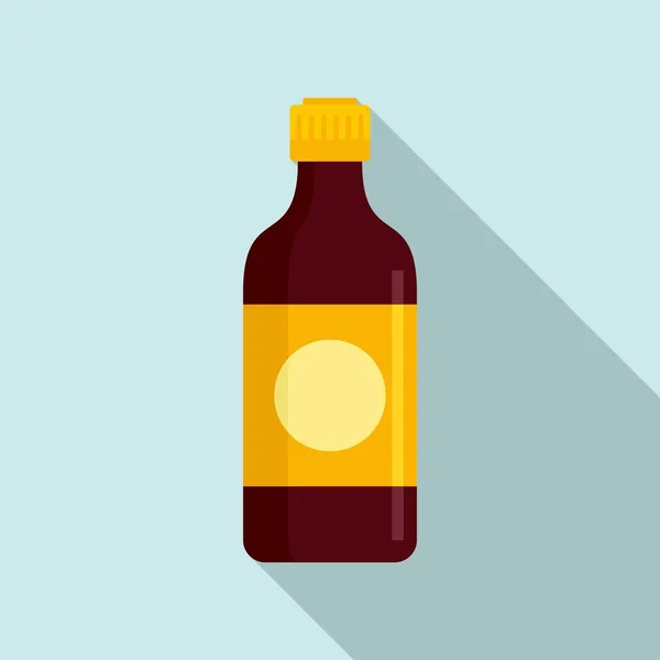 Icono de botella de salsa de soja, estilo plano — Vector de stock