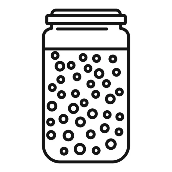 Erbsen-Sauce-Glas-Symbol, Umriss Stil — Stockvektor