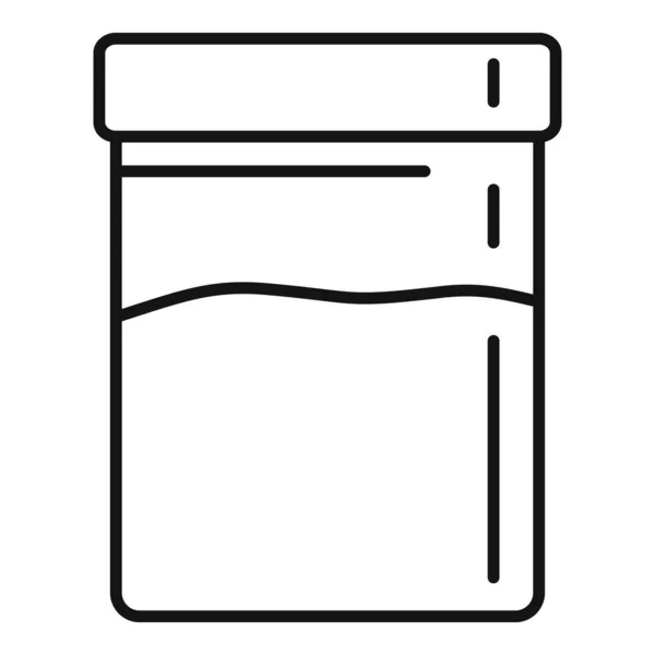 Plant condiment jar icon, outline style — Stock Vector