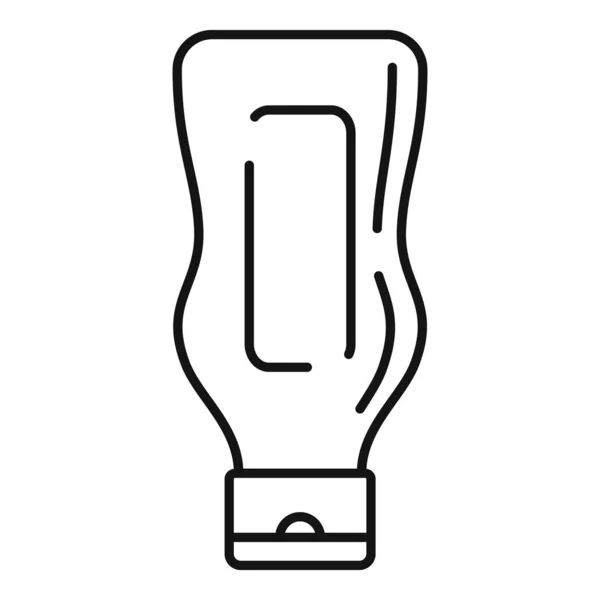 Icono de la botella de mostaza, estilo de esquema — Vector de stock