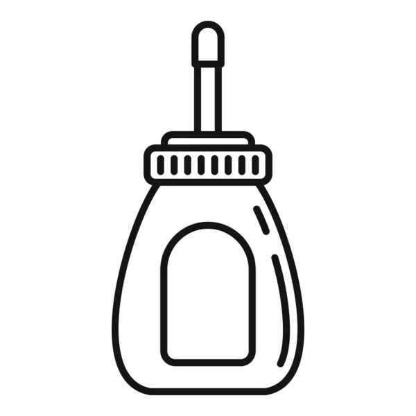 Значок бутылки с горчицей, стиль наброска — стоковый вектор