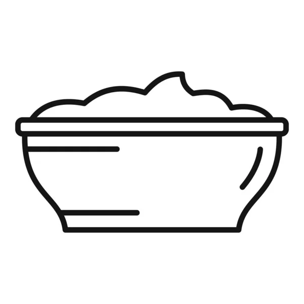 Icona della ciotola di maionese, stile contorno — Vettoriale Stock