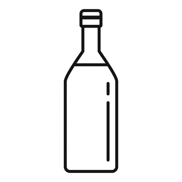 Olijfolie fles pictogram, Kaderstijl — Stockvector