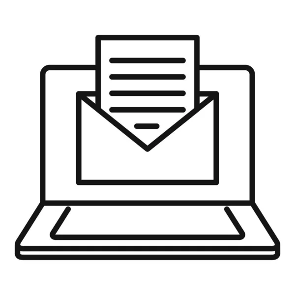 Icône de l'éditeur de courrier, style de contour — Image vectorielle