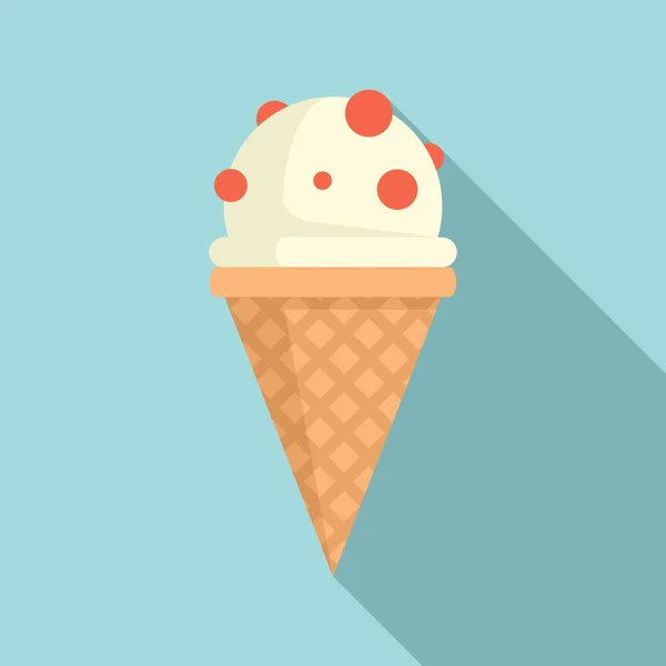 Cold ice cream icon, flat style — Stock Vector