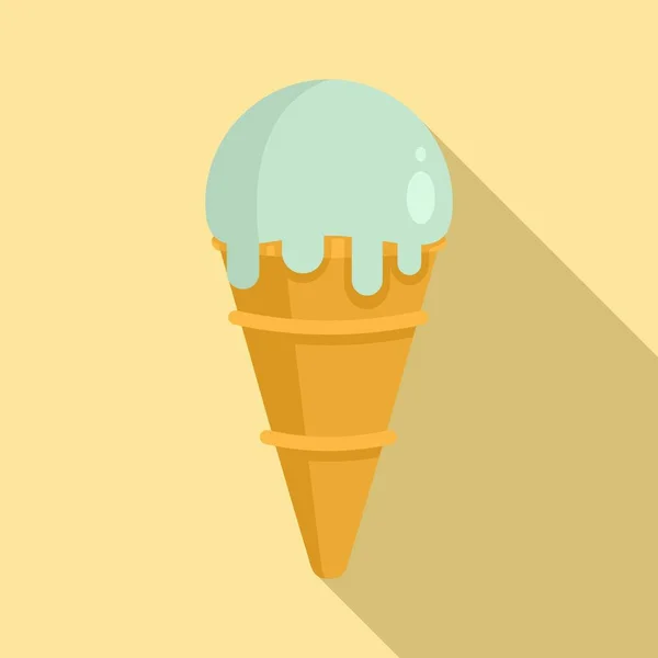 Ícone de sorvete doce, estilo plano — Vetor de Stock