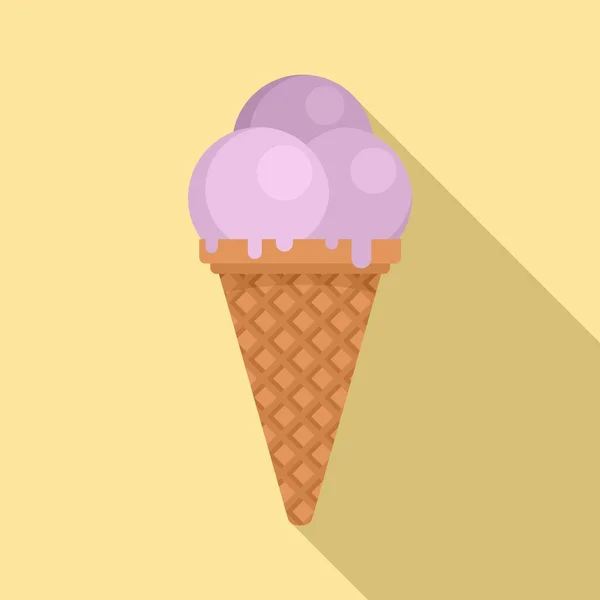 Icono de helado de bola, estilo plano — Archivo Imágenes Vectoriales