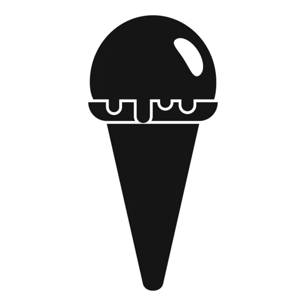 Schokoladenball-Eis-Ikone, einfacher Stil — Stockvektor