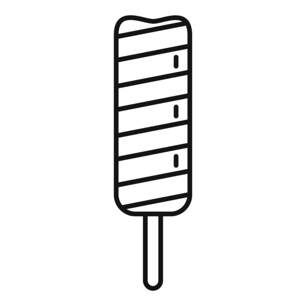 Icona del ghiacciolo di frutta, stile contorno — Vettoriale Stock