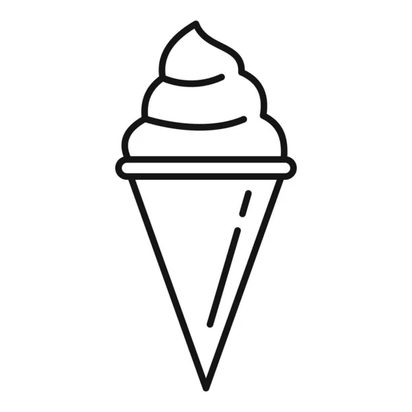 Icône de crème glacée savoureuse moderne, style contour — Image vectorielle