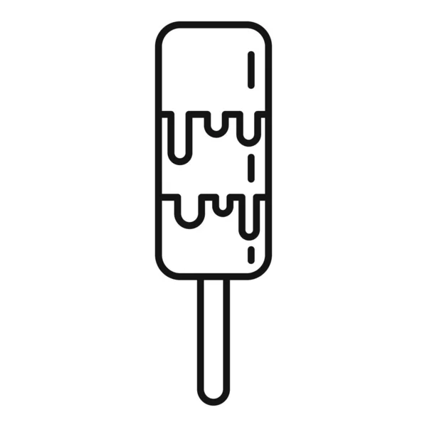 Εικονίδιο παγωτού ζελατίνας, στυλ περιγράμματος — Διανυσματικό Αρχείο