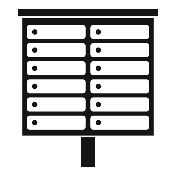 Briefkasten-Ikone in der Wohnung, einfacher Stil — Stockvektor