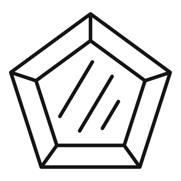 Markizowa ikona kamienia szlachetnego, styl konturu — Wektor stockowy