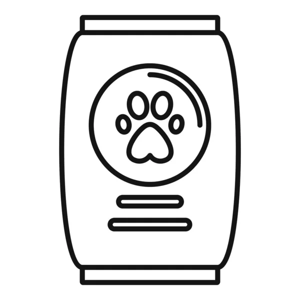 Ícone do pacote de comida do cão, estilo esboço —  Vetores de Stock