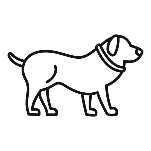 Піктограма тренування домашньої собаки, стиль контуру — стоковий вектор
