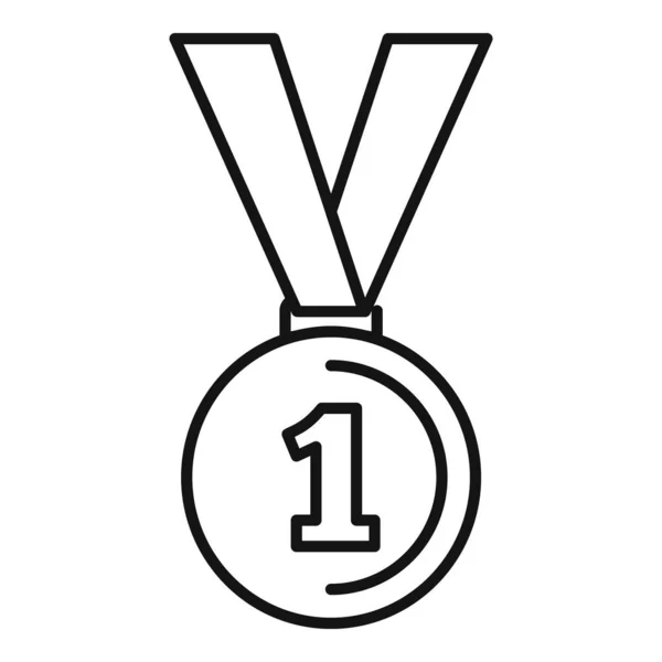 Hondengouden medaille icoon, outline stijl — Stockvector
