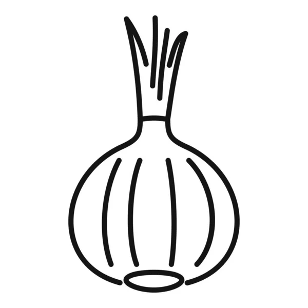 Icône d'oignon diète, style contour — Image vectorielle