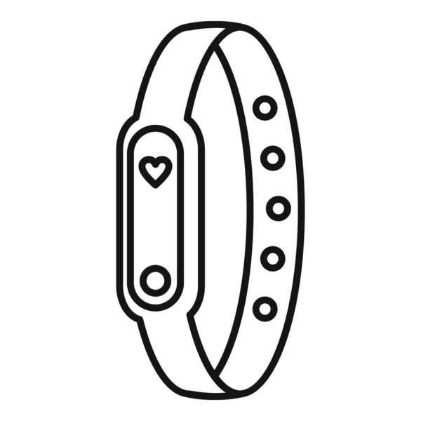 Teknik smart armband ikon, kontur stil — Stock vektor