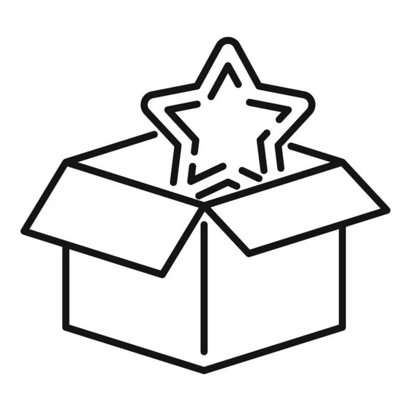 Startup gift box icon, outline style — Stock Vector
