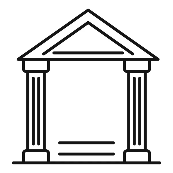 Icono de crédito bancario de inicio, estilo de esquema — Vector de stock