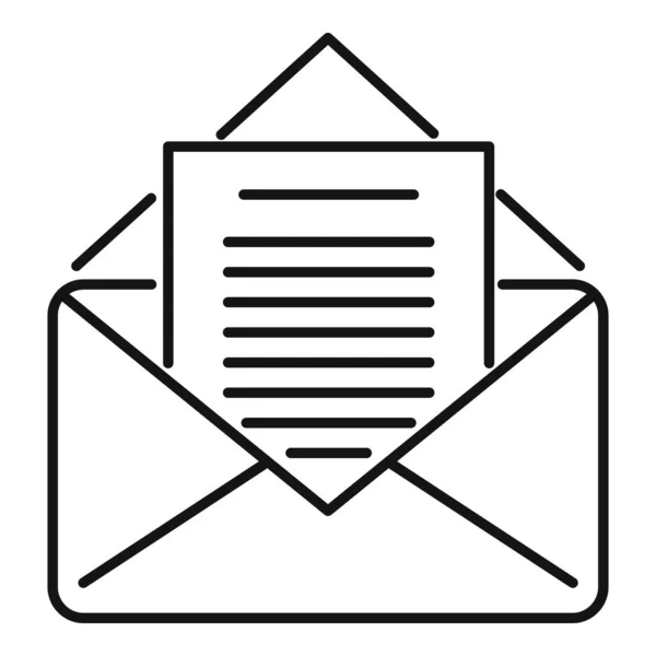 Email lettre d'invitation icône, style de contour — Image vectorielle