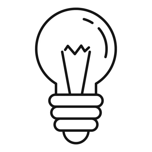 Retro light bulb icon, outline style — Stock Vector