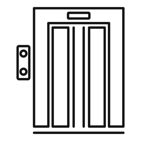 空港エレベーターアイコン、アウトラインスタイル — ストックベクタ